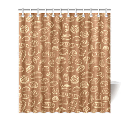 Bread Pattern Print Design 03 Shower Curtain
