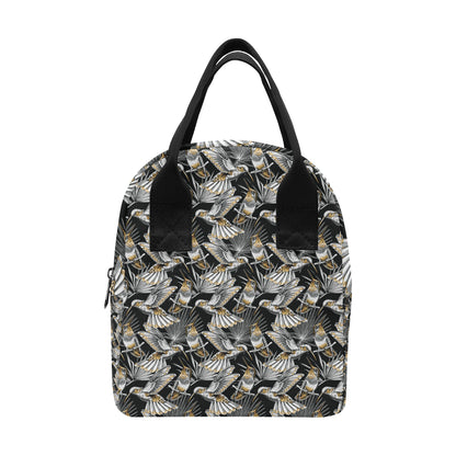 Hummingbird Gold Design Themed Print Insulated Lunch Bag