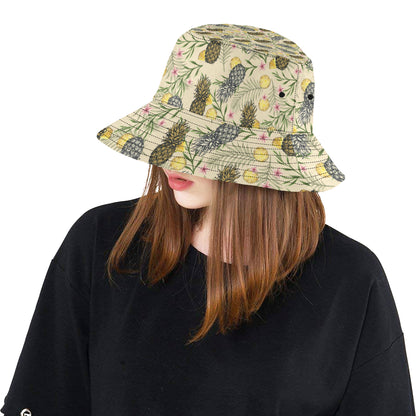 Pineapple Pattern Print Design PP012 Unisex Bucket Hat