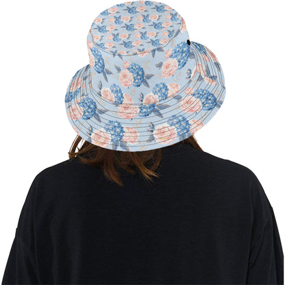 Hydrangea Pattern Print Design HD06 Unisex Bucket Hat