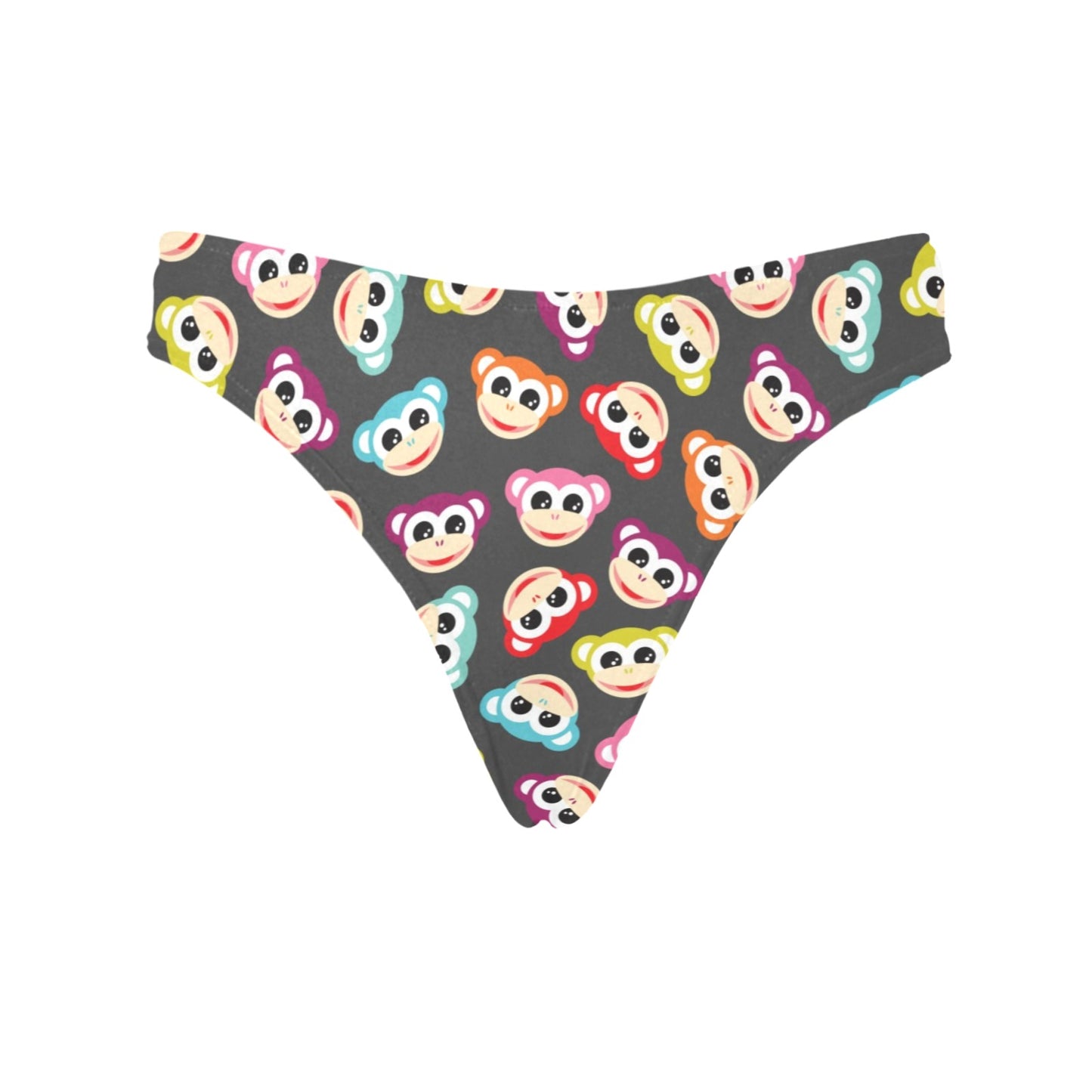 Monkey Head Design Themed Print Women's Thongs