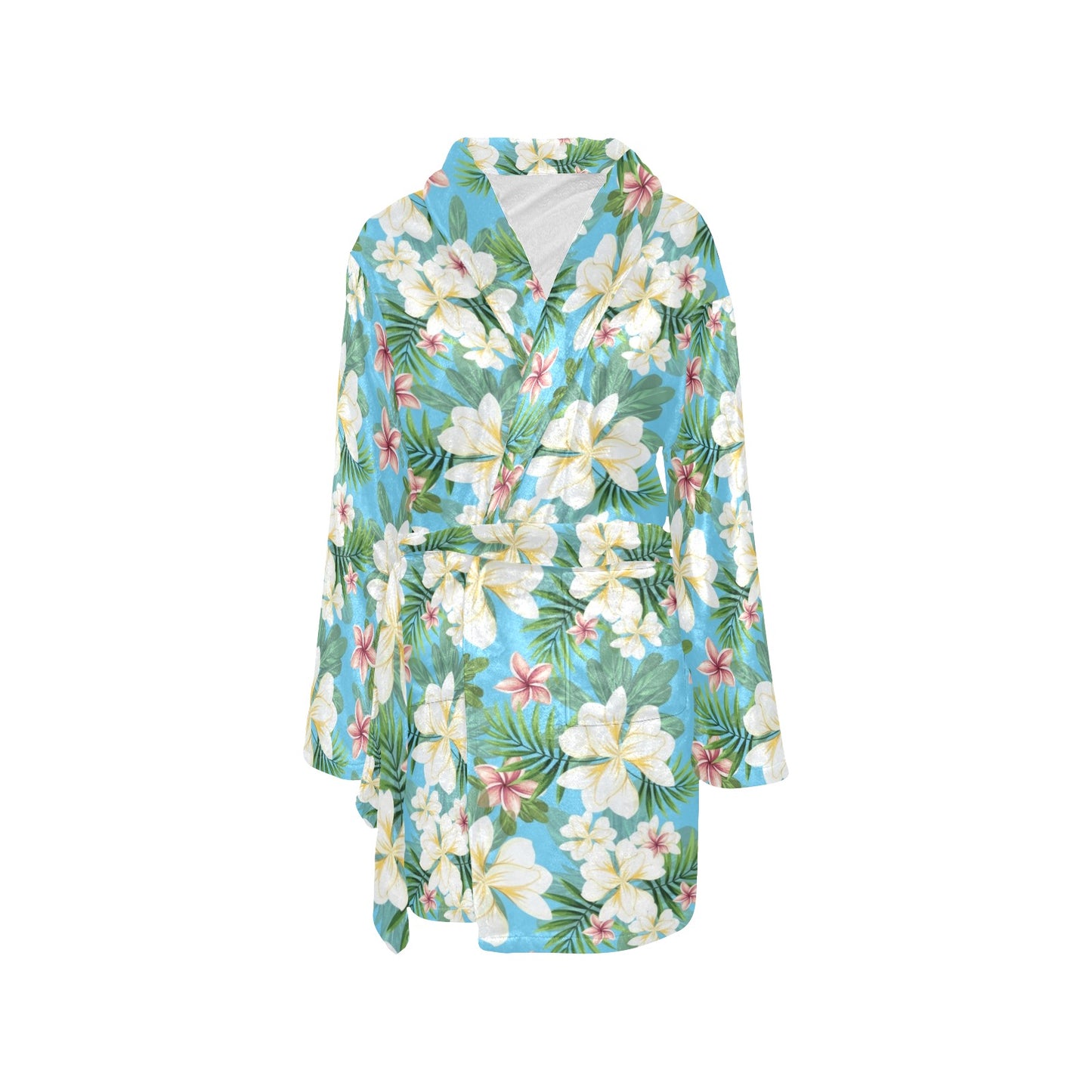 Plumeria Pattern Print Design PM028 Women's Fleece Robe