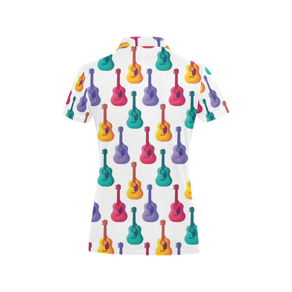 Acoustic Guitar Print Design LKS406 Women's Polo Shirt