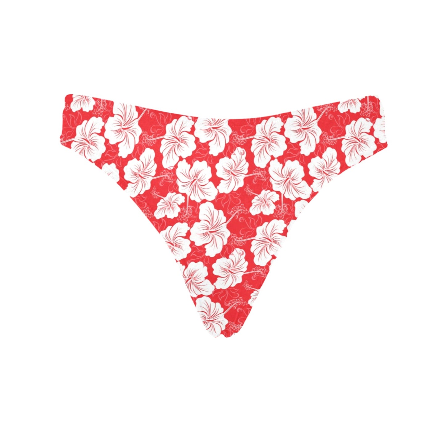 Flower Hawaiian Hibiscus Red Background Print Women's Thongs