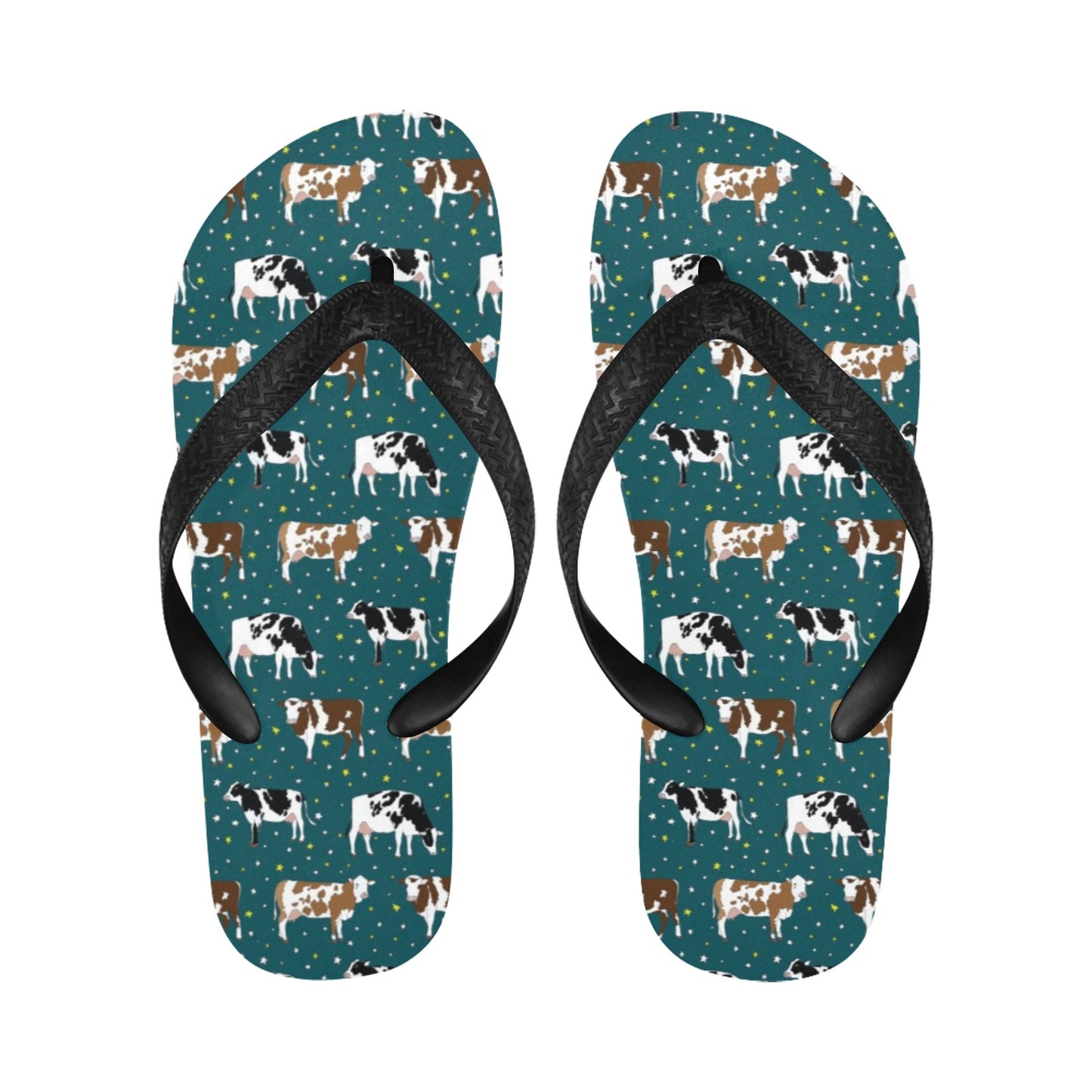 Cattle Print Design LKS404 Flip Flops