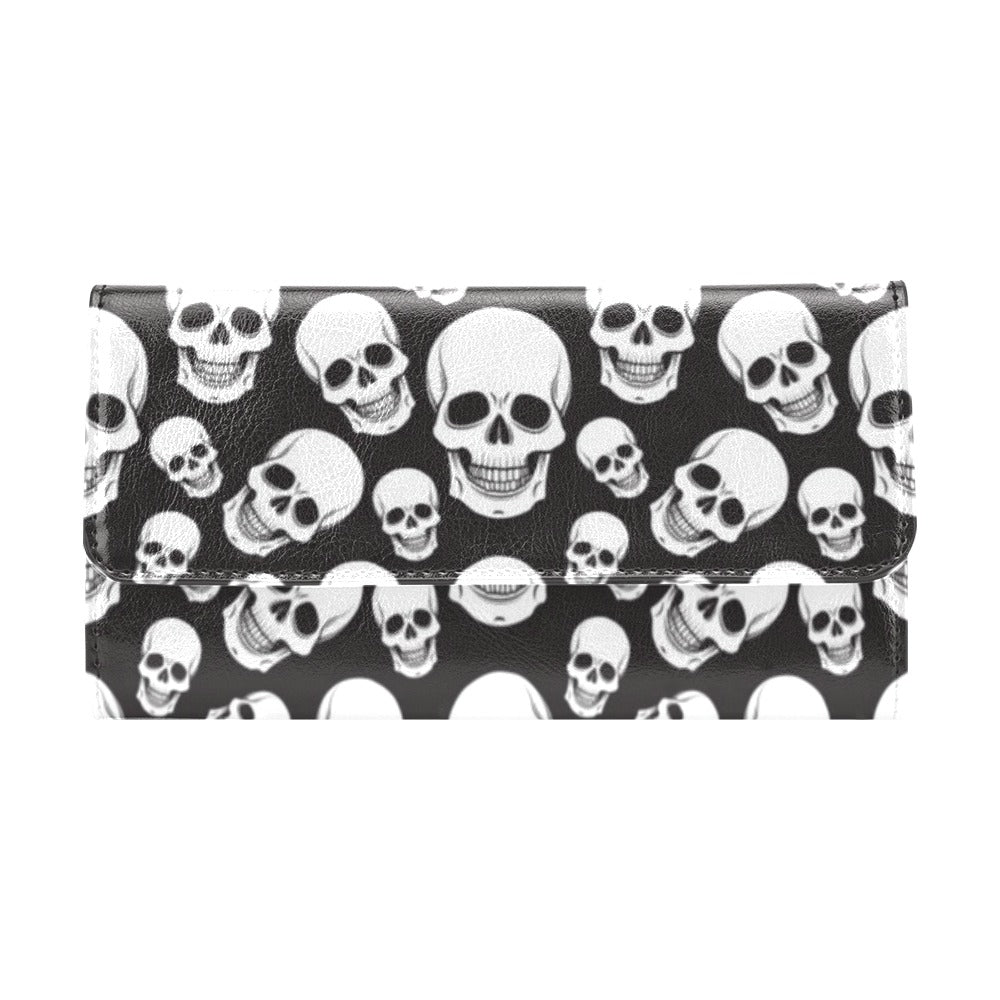 Skull Print Design LKS301 Women's Trifold Wallet