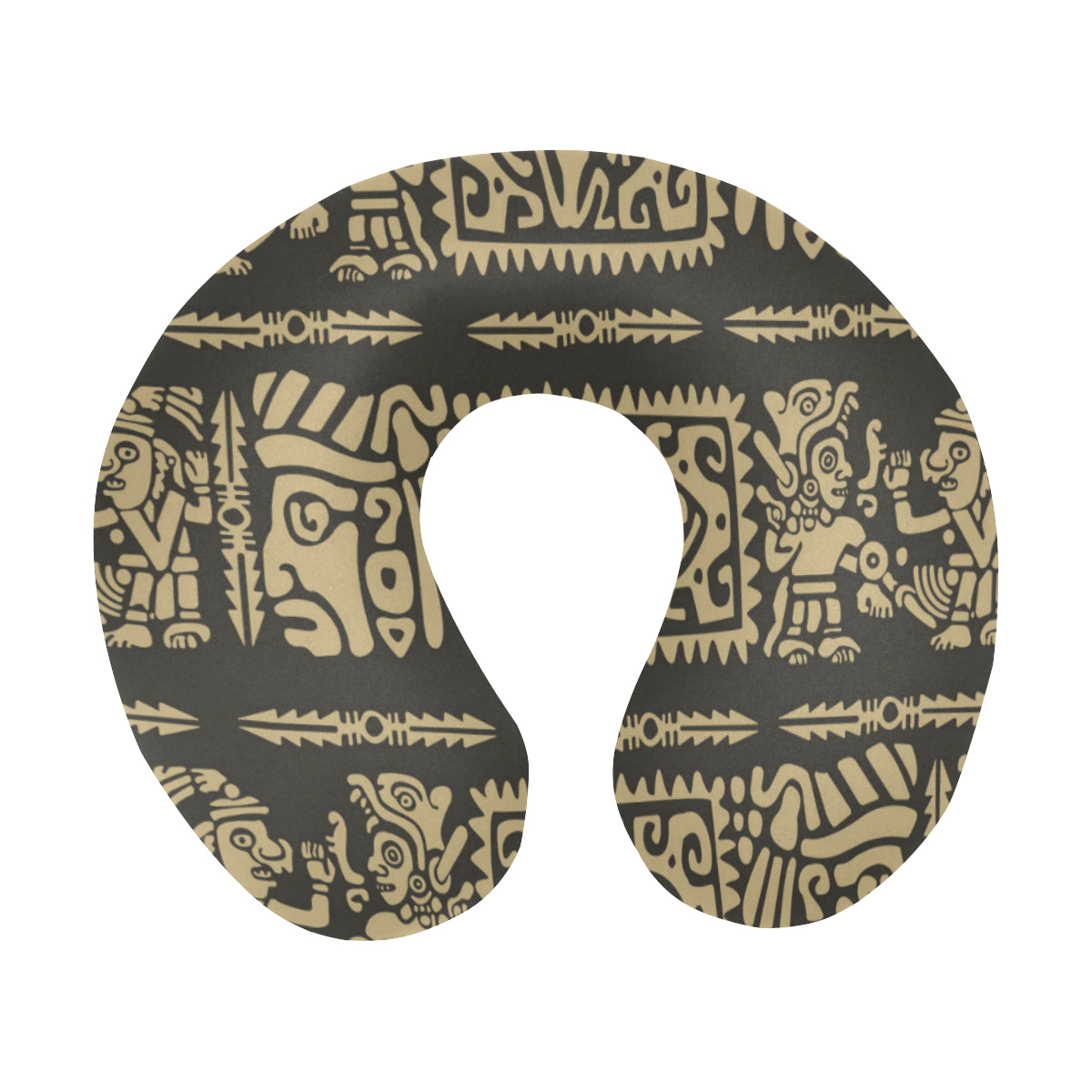 Mayan Pattern Print Design 02 U-Shaped Travel Neck Pillow