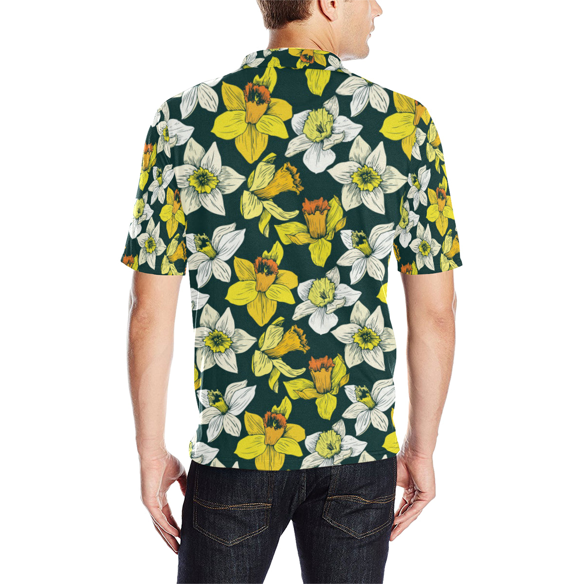 Daffodils Pattern Print Design DF02 Men Polo Shirt