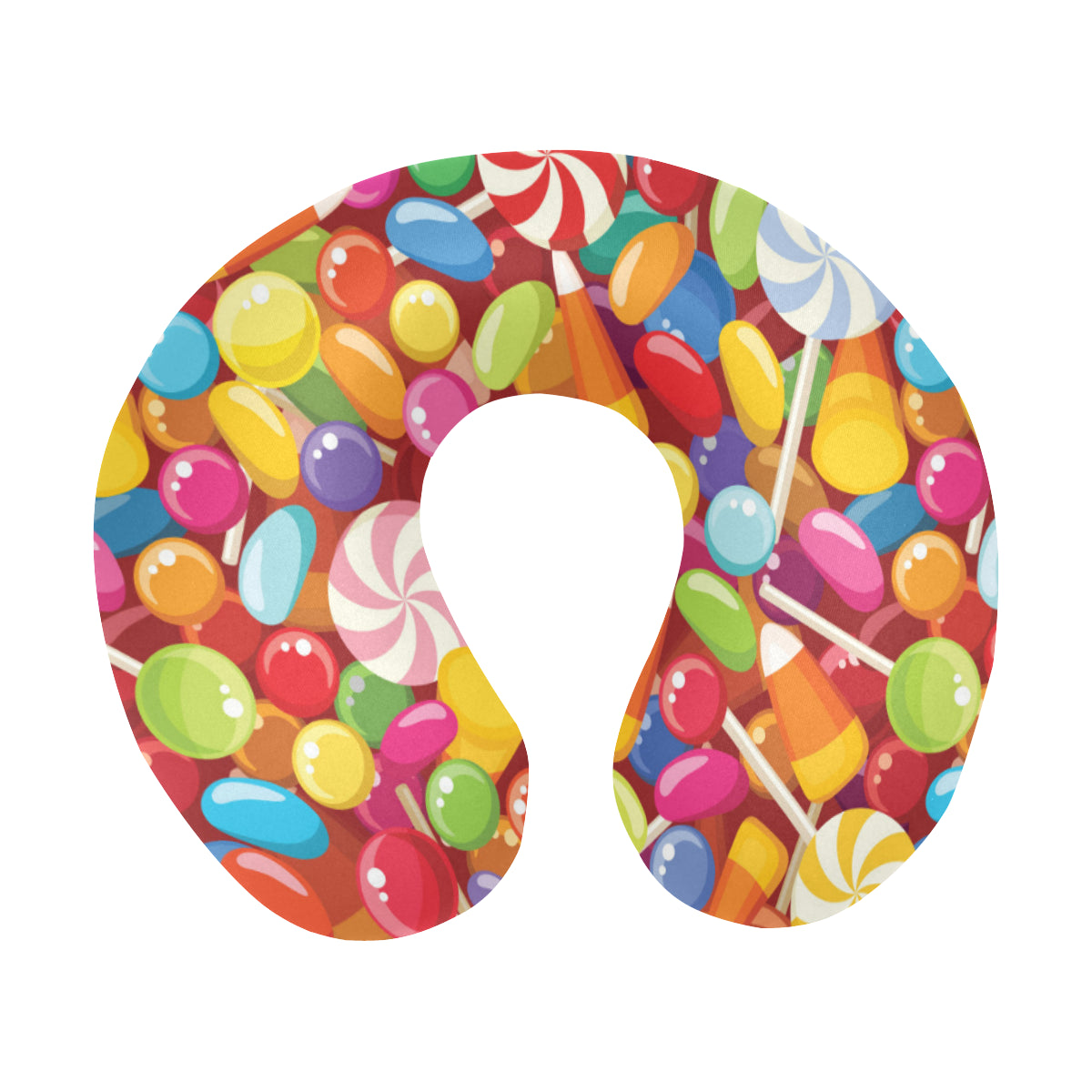 Candy Pattern Print Design 02 U-Shaped Travel Neck Pillow