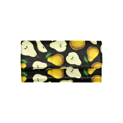 Pear Pattern Print Design PE01 Women's Trifold Wallet
