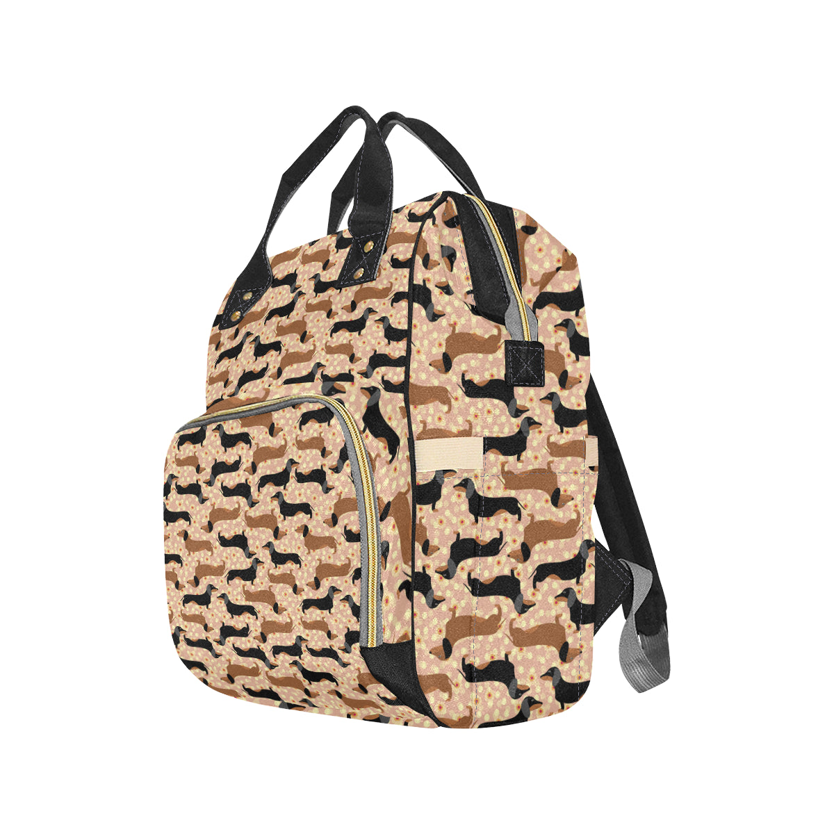 Dachshund Pattern Print Design 011 Diaper Bag Backpack