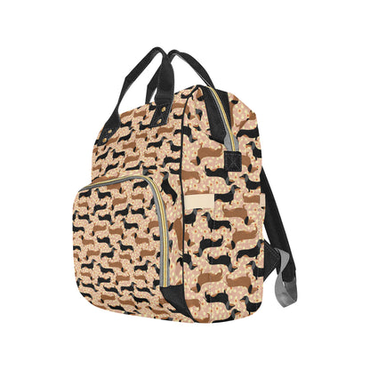 Dachshund Pattern Print Design 011 Diaper Bag Backpack