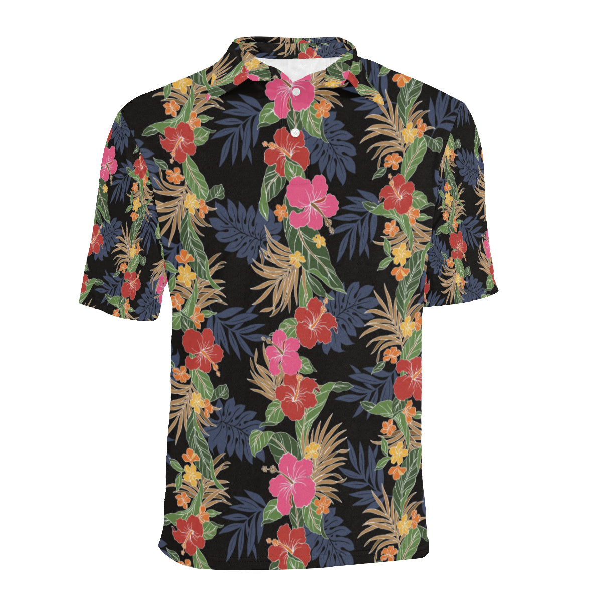 Hawaiian Themed Pattern Print Design H011 Men Polo Shirt