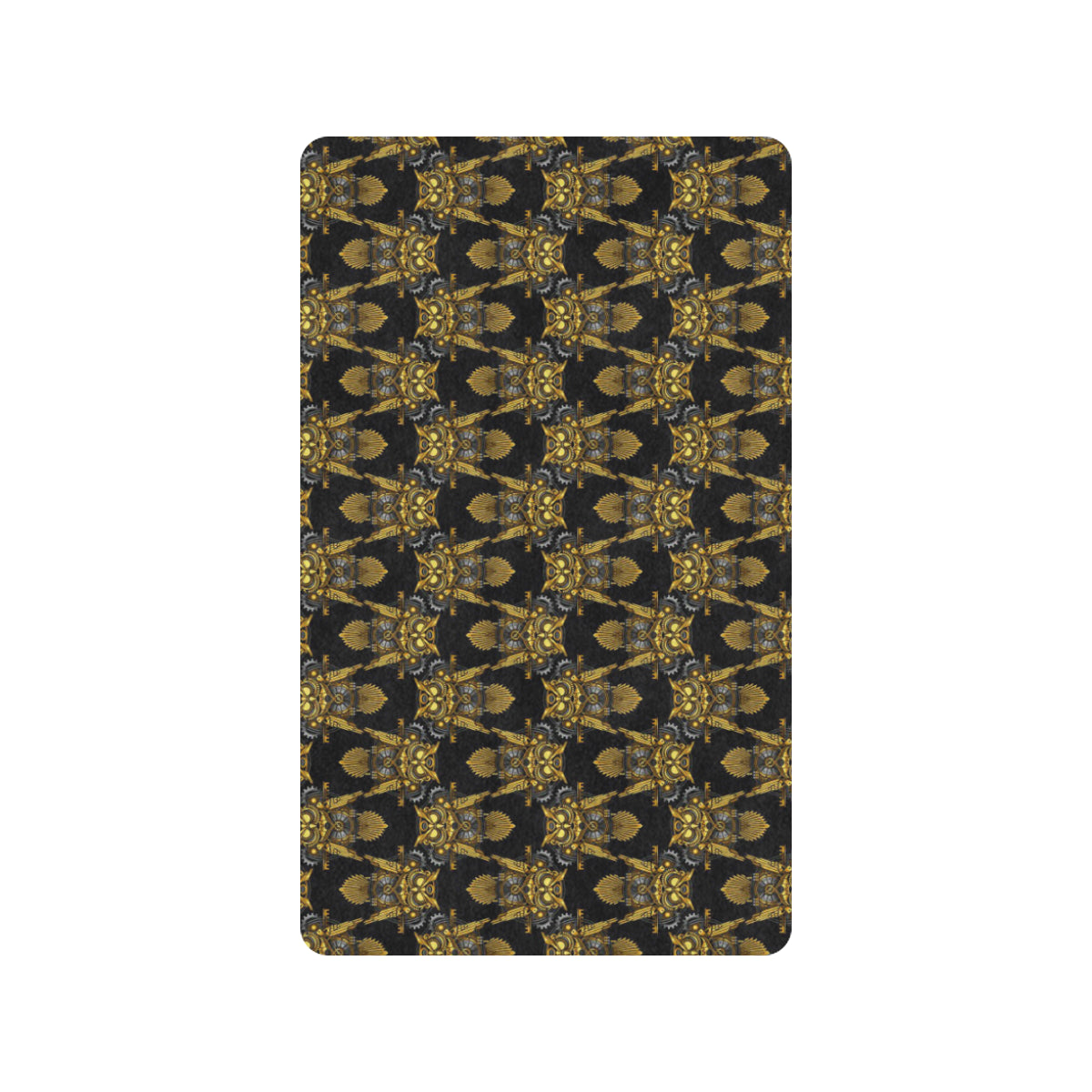 Steampunk Gold Owl Design Themed Print Rubber Doormat