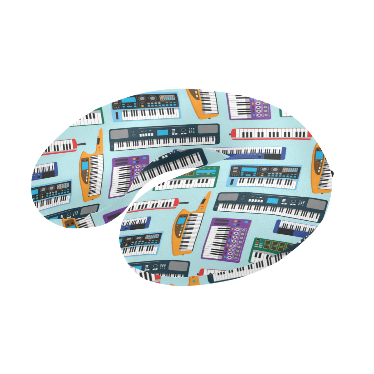 Synthesizer Pattern Print Design 02 U-Shaped Travel Neck Pillow