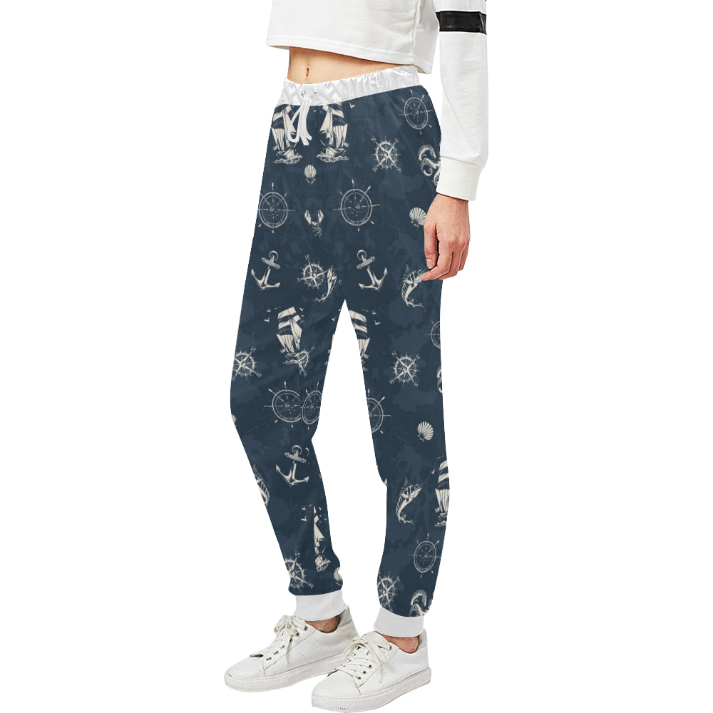 Nautical Sea Themed Print Unisex Sweatpants