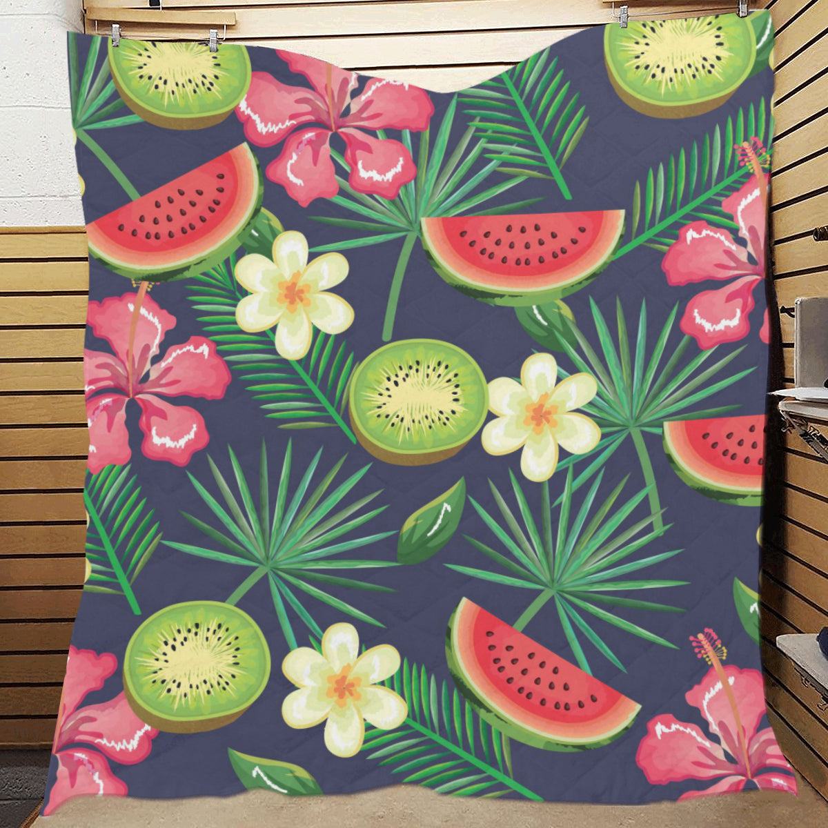 Tropical Fruits Pattern Print Design TF05 Premium Quilt