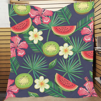 Tropical Fruits Pattern Print Design TF05 Premium Quilt