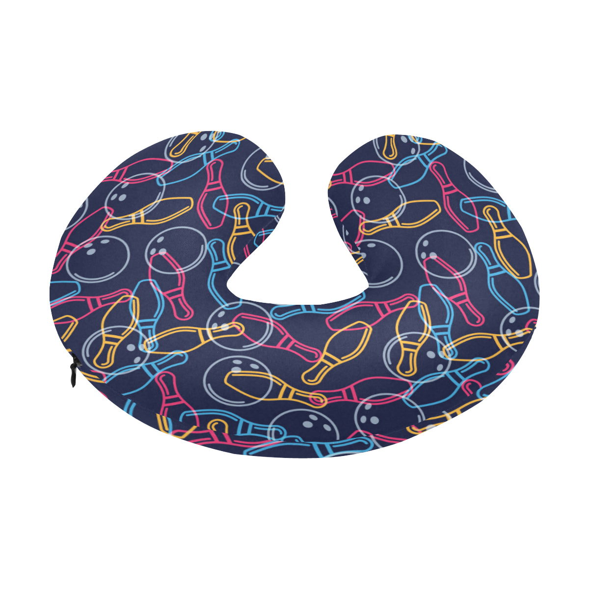 Bowling Pattern Print Design 07 U-Shaped Travel Neck Pillow