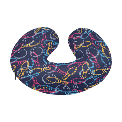 Bowling Pattern Print Design 07 U-Shaped Travel Neck Pillow