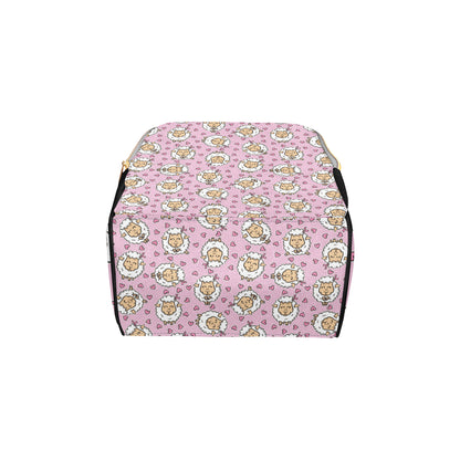 Sheep Cute Pattern Print Design 01 Diaper Bag Backpack