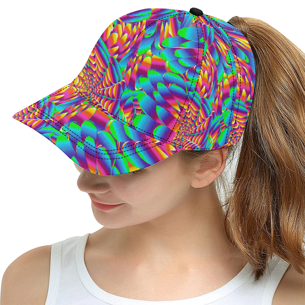 Psychedelic Trippy Pattern Snapback Cap