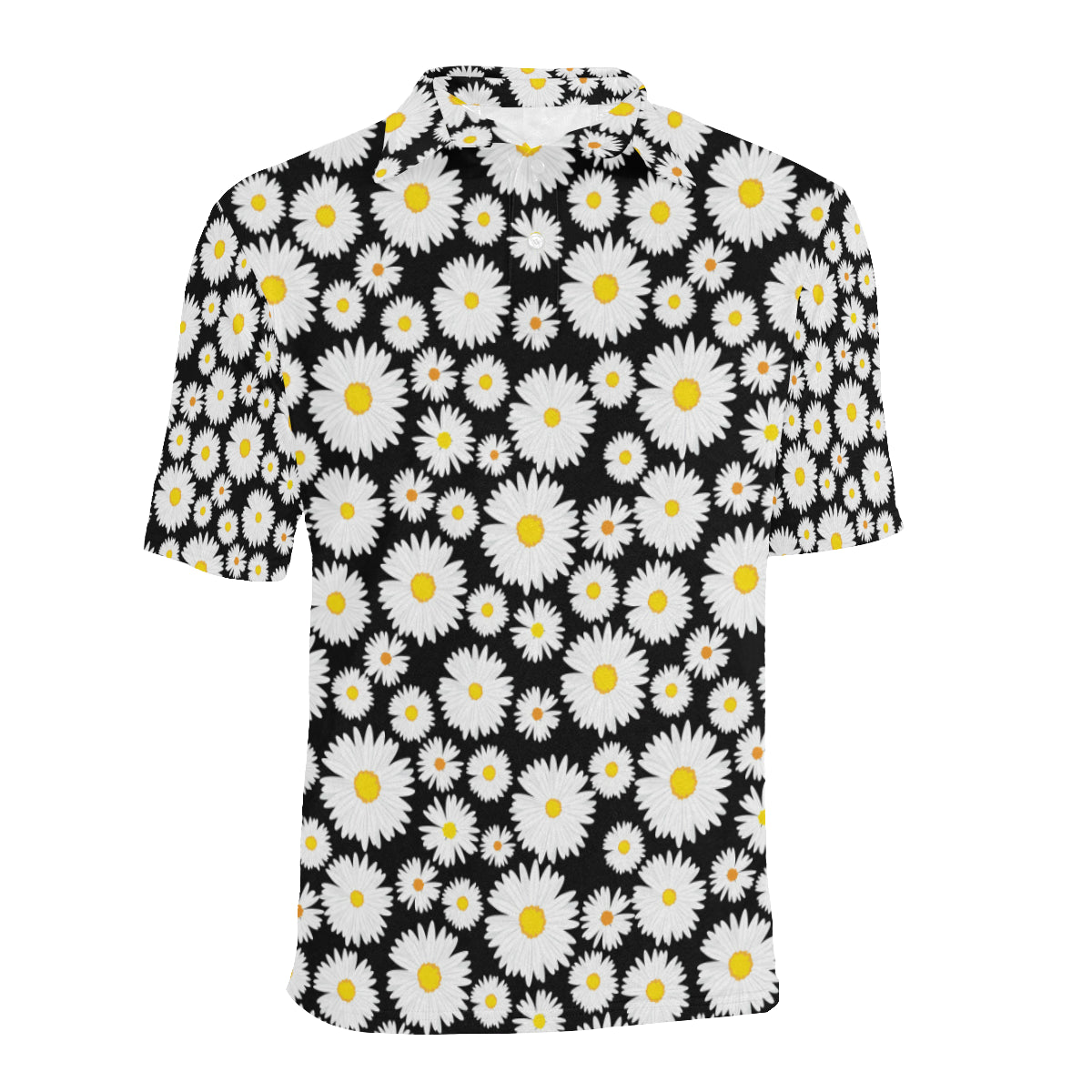 Daisy Pattern Print Design 01 Men Polo Shirt