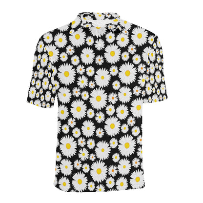 Daisy Pattern Print Design 01 Men Polo Shirt