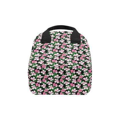 Hibiscus Pink Flower Hawaiian Print Insulated Lunch Bag