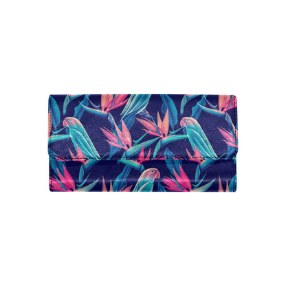 Tropical Flower Pattern Print Design TF024 Women's Trifold Wallet