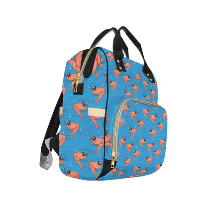 Prawn Cute Pattern Print Design 03 Diaper Bag Backpack