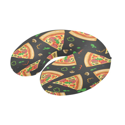 Pizza Pattern Print Design A02 U-Shaped Travel Neck Pillow