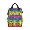 Rainbow Leopard Pattern Print Design A01 Diaper Bag Backpack