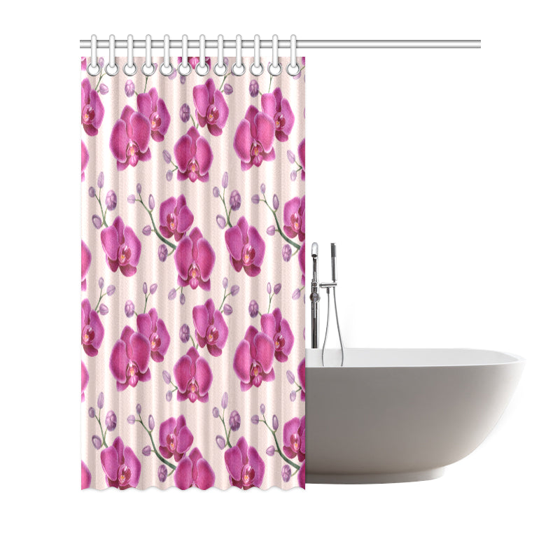 Orchid Pattern Print Design A02 Shower Curtain