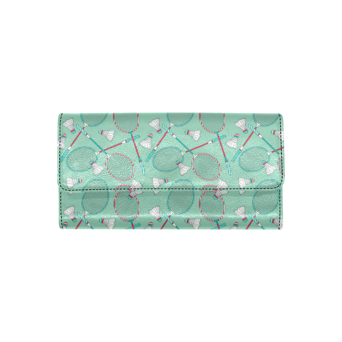 Badminton Pattern Print Design 05 Women's Trifold Wallet