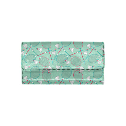 Badminton Pattern Print Design 05 Women's Trifold Wallet
