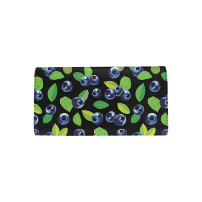 Blueberry Pattern Print Design BB03 Women's Trifold Wallet