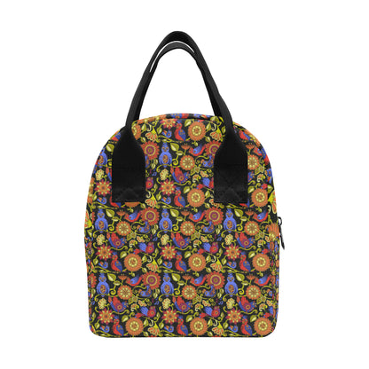Steampunk Bird Design Themed Print Insulated Lunch Bag