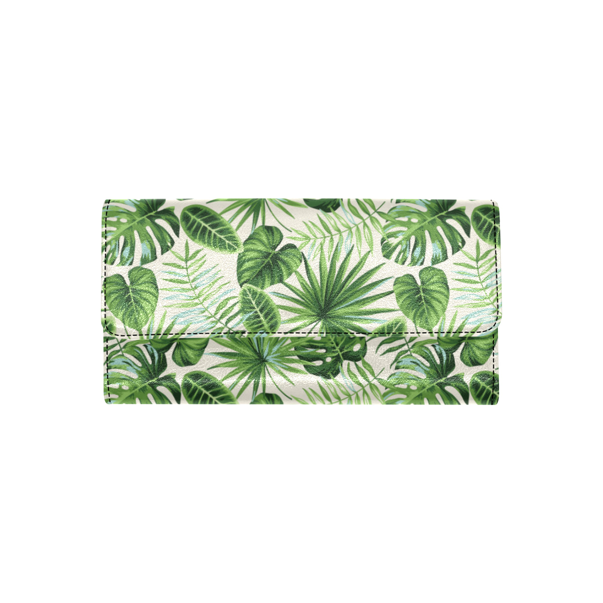 Palm Leaf Pattern Print Design A01 Women's Trifold Wallet