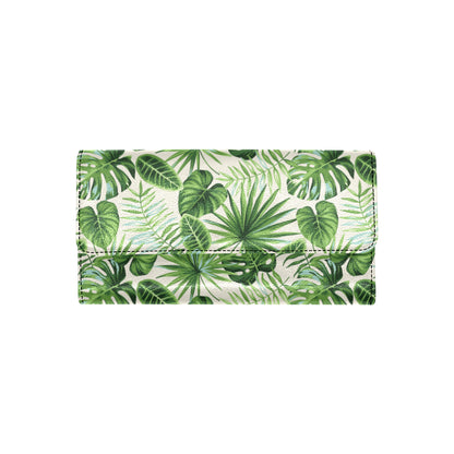 Palm Leaf Pattern Print Design A01 Women's Trifold Wallet