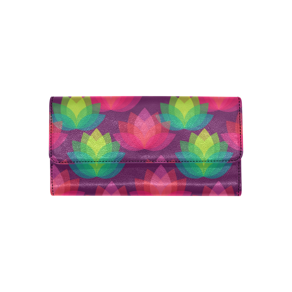 Lotus Pattern Print Design 02 Women's Trifold Wallet