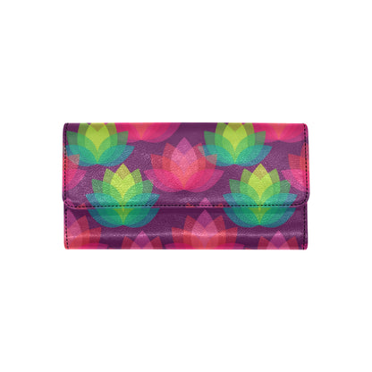 Lotus Pattern Print Design 02 Women's Trifold Wallet