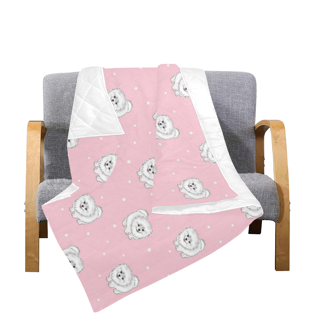 Pomeranians Pattern Print Design A02 Premium Quilt