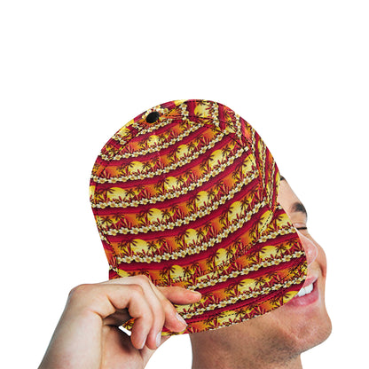 Hawaiian Tropical Sunset Hibiscus Print Snapback Cap