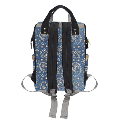 Jean Paisley Pattern Print Design 01 Diaper Bag Backpack