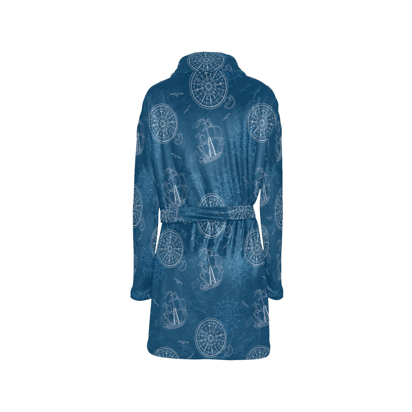 Nautical Pattern Print Design A04 Women's Fleece Robe