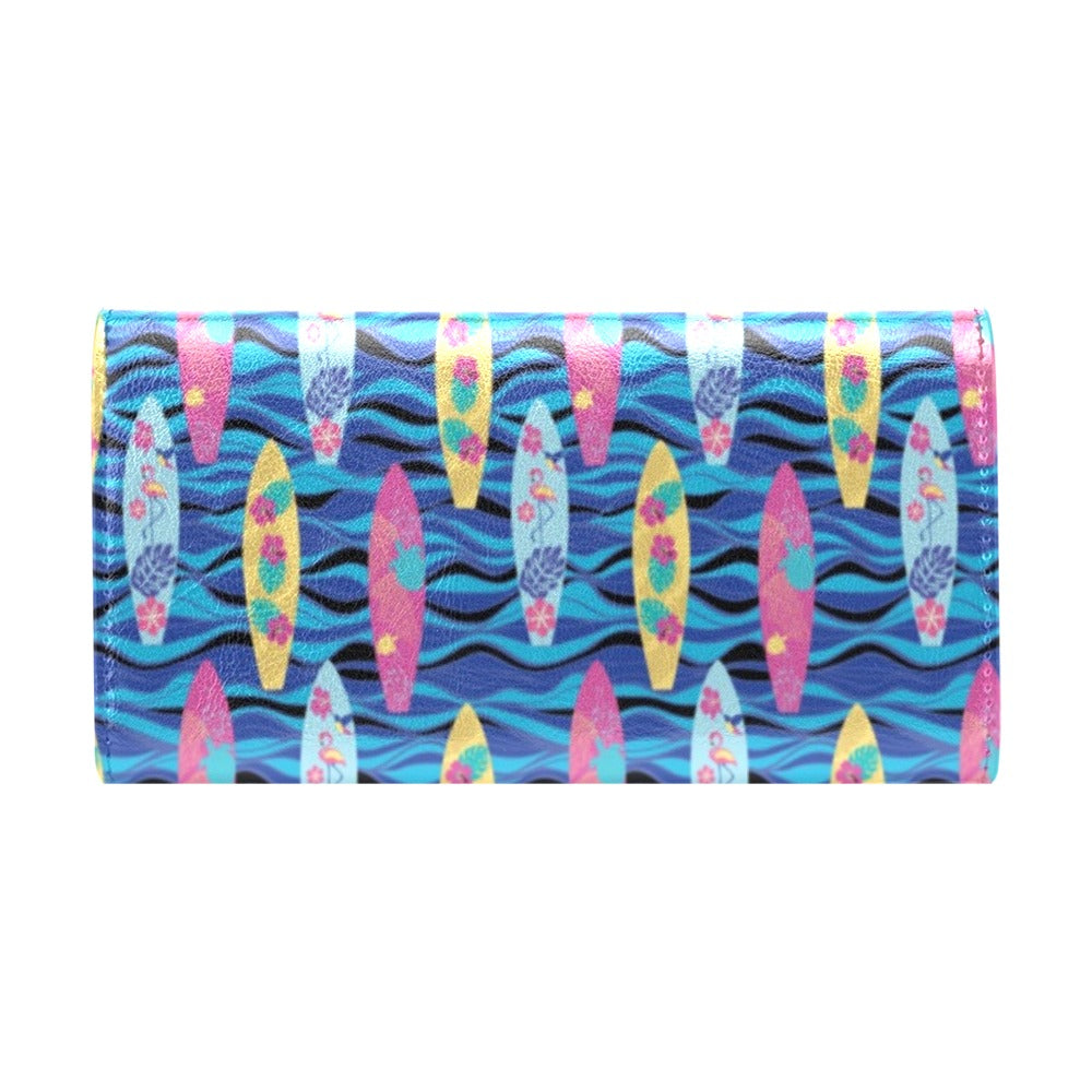 Surfboard Print Design LKS304 Women's Trifold Wallet