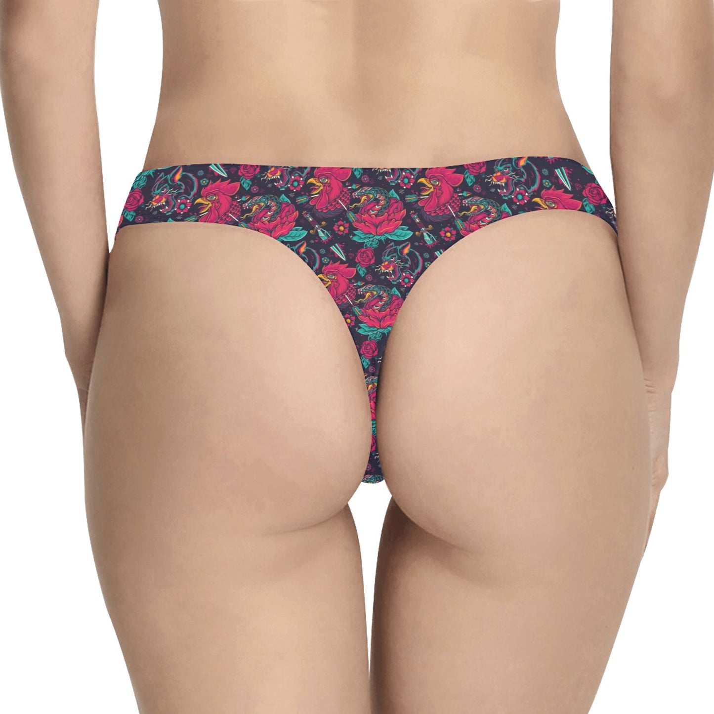 Old School Tattoo Print Women's Thongs