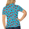 Ladybug Action Print Pattern Women's Polo Shirt