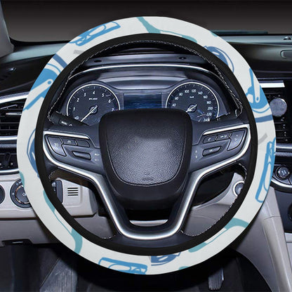 Hockey Equipment Print Design LKS301 Steering Wheel Cover with Elastic Edge